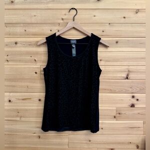 Chicos Travelers 0/Small Leopard Animal Print Burnout Anti Wrinkle Tank Top